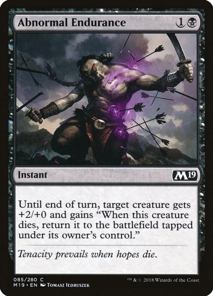 2018 Magic: The Gathering Core Set 2019 - Abnormal Endurance (#85, C, Near Mint)