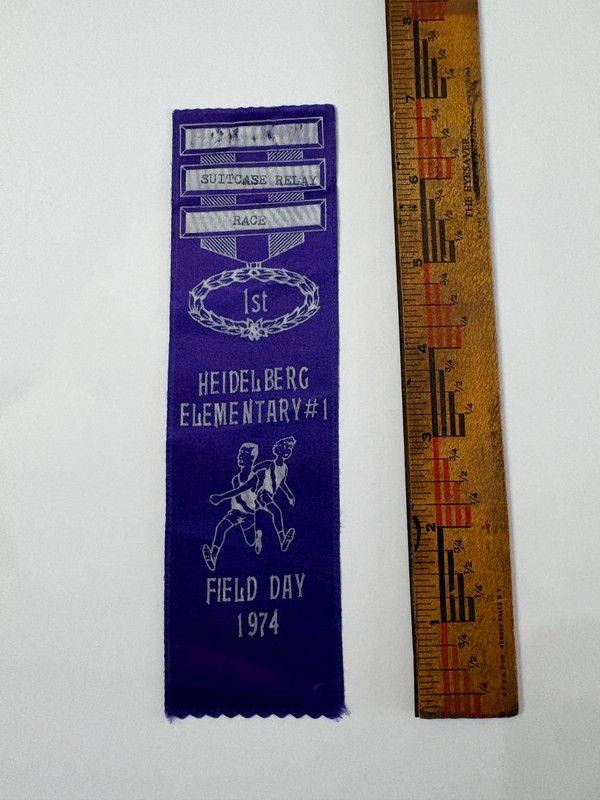 Heidelberg Elementary Field Day Ribbon 1st Place 1974