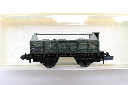 Minitrix 13243 Offener Güterwagen mit Brhs. der K.Bay.Sts.B., grün, OVP, (KD183) | Condition: Gebraucht