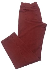 LOGO by Lori Goldstein Knit Pant Sz M Style A297084-Back Pockets-Brick Red