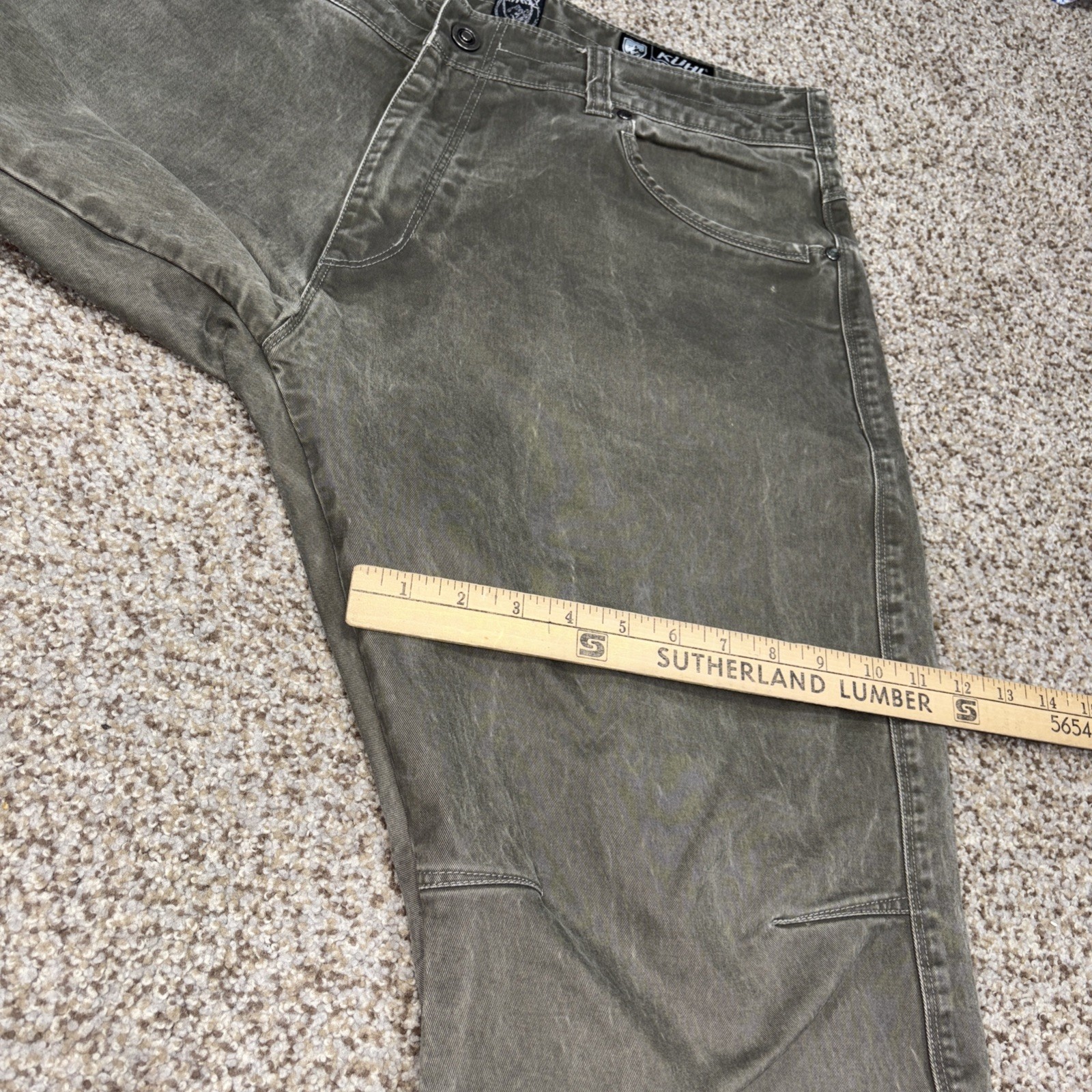 Kuhl Men's 36x32 Fits 35 X 31 Rydr Patina Dye Green Straight Jeans Pants - View 14