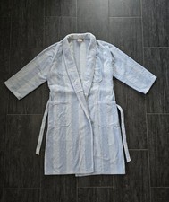 ANGELO LITRICO Toller Bademantel Frottee Gr. 52 / 54 Blau Hellblau gestreift