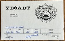 QSL Card - Jakarta Indonesia Elizabeth Anderson YB0ADT 1980