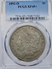 1892 O Morgan Silver Dollar PCGS XF 45+ Plus Grade