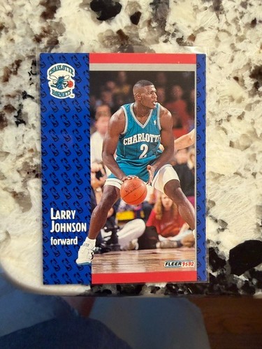 1991-92 FLEER NBA BASKETBALL  CARD CHARLOTTE HORNETS LARRY JOHNSON #255