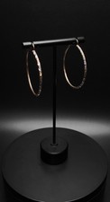 Solid 14K Gold Tri-Color Hoop Earrings