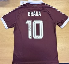 Claudio Braga Hand Signed Hearts 26/27 Home Shirt With COA