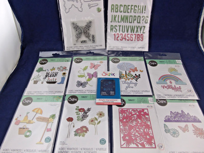 Mixed Lot of 10 Sizzix Thinlits or Framelits Dies + One Simple Impressions/NIP