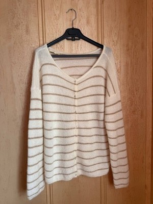 LA MAILLE SEZANE PARIS SUPER KID MOHAID ALPACA WOOL SWEATER CARDIGAN WOMENS SZ L