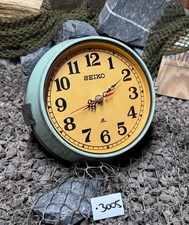 Seiko Japan Slave Clock Schiffsuhr t&uuml;rkis Batteriebetrieb 22cm Vintage #3005