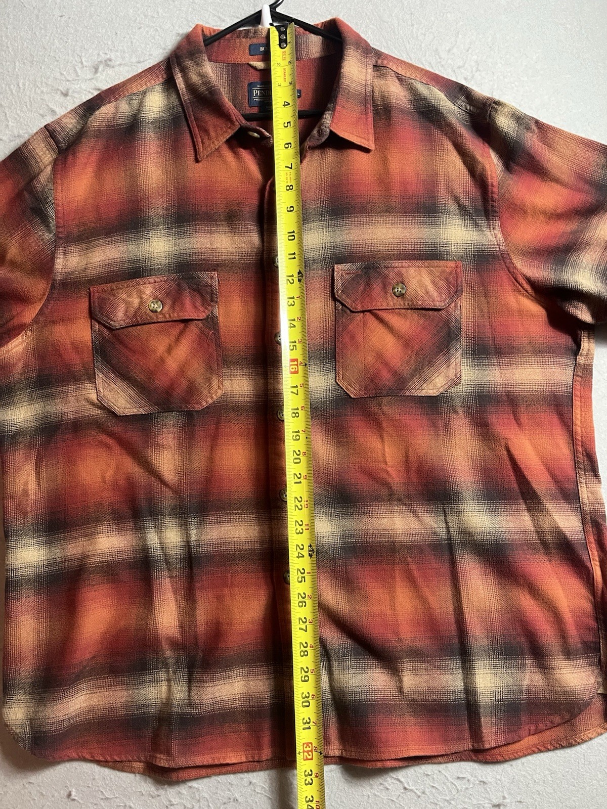 Pendleton Burnside Flannel Orange Heather Long Sl… - image 8