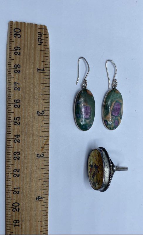 Sterling Silver Assorted Ring/Earring Jewelry Bun… - image 9