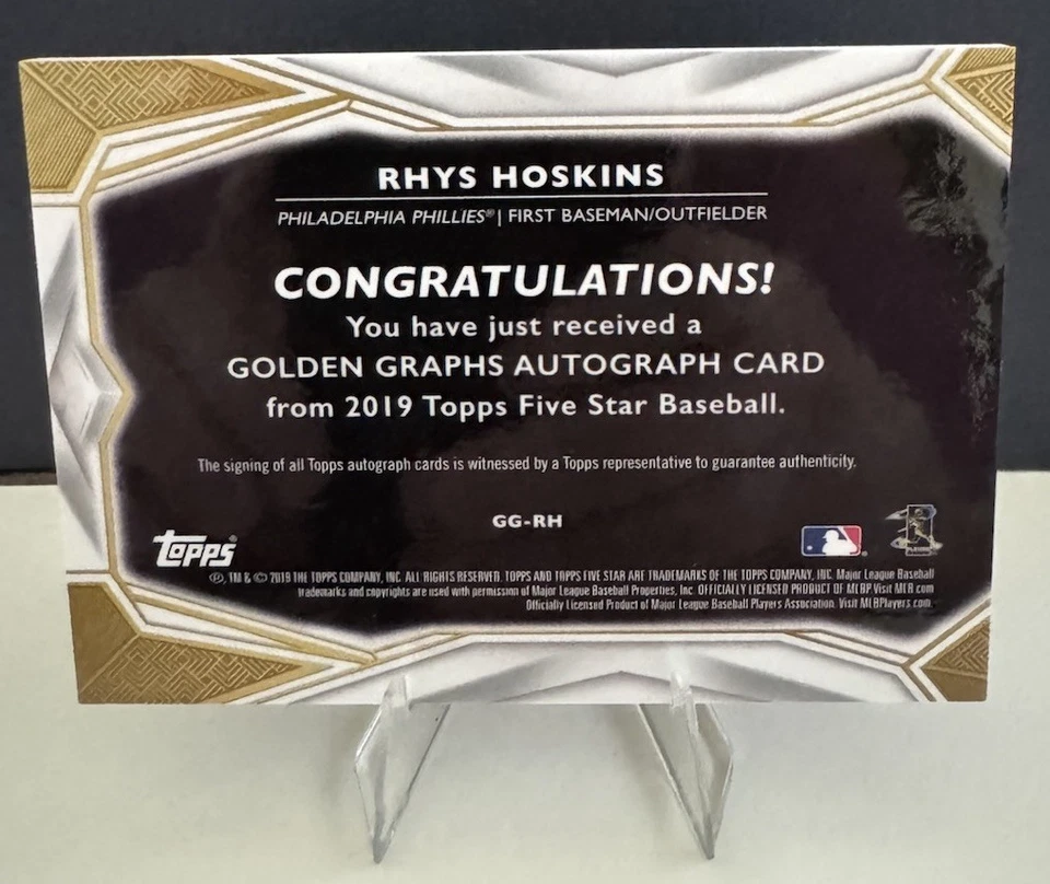 1/1 ‘19 Topps Five Star Golden Graphs Rhys Hoskins #GG-RH SuperFractor Phillies - Image 4 of 4