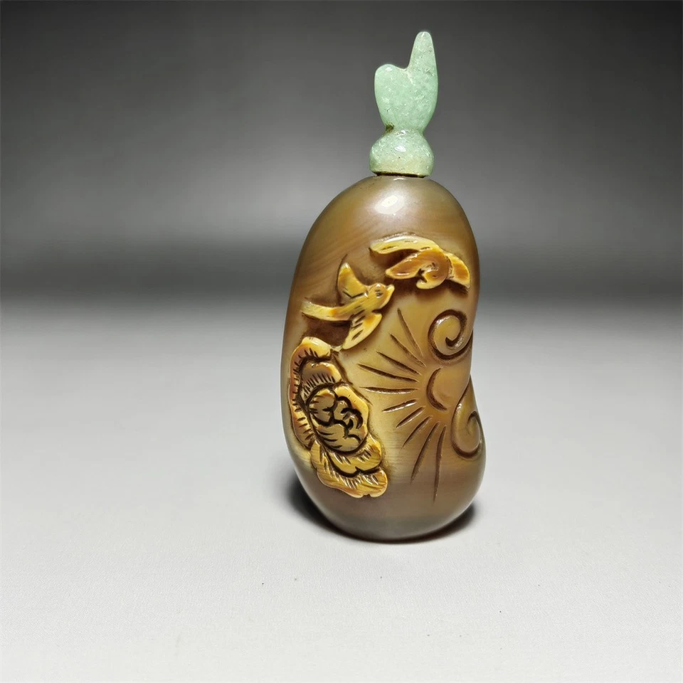 Botella de tabaco de ágata antigua china Foto 2 de 4