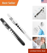 Lightweight LED Penlights with Pupil Gauge - Ideal for Medical Students 2 Pcs