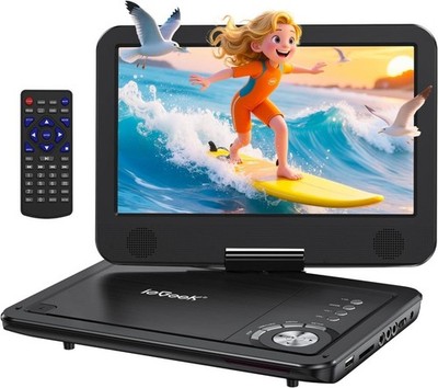 ieGeek 12.5'' Portable DVD Player with HD Swivel Screen,Battery,Support SD/USB