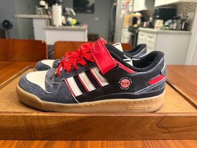 Adidas Forum Low Midwest Kids Black Red White Gum Sole Sneakers Men s Size 11.5