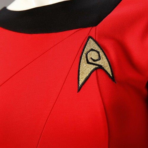 Cosplay TOS Female Duty Uniforms The Original Series Blue Gold Red Dress Costume - Picture 6 of 14