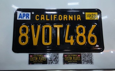 LEGACY  California Plate Wrap Kit  (BLACK/YELLOW ) CLASSIC- CALIFORNIA LEGACY)