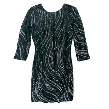 Express Silver and Black Sequin Mini Dress, EUC, Size 2, MSRP $128