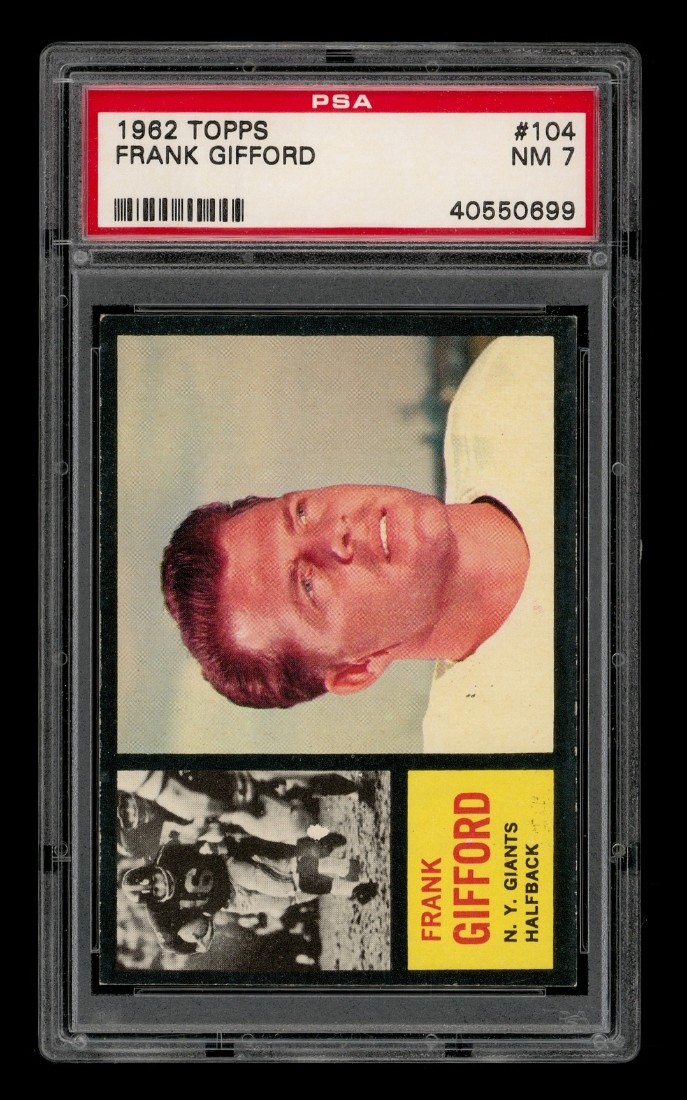 1962 Topps Set-Break #104 Frank Gifford PSA 7 NM