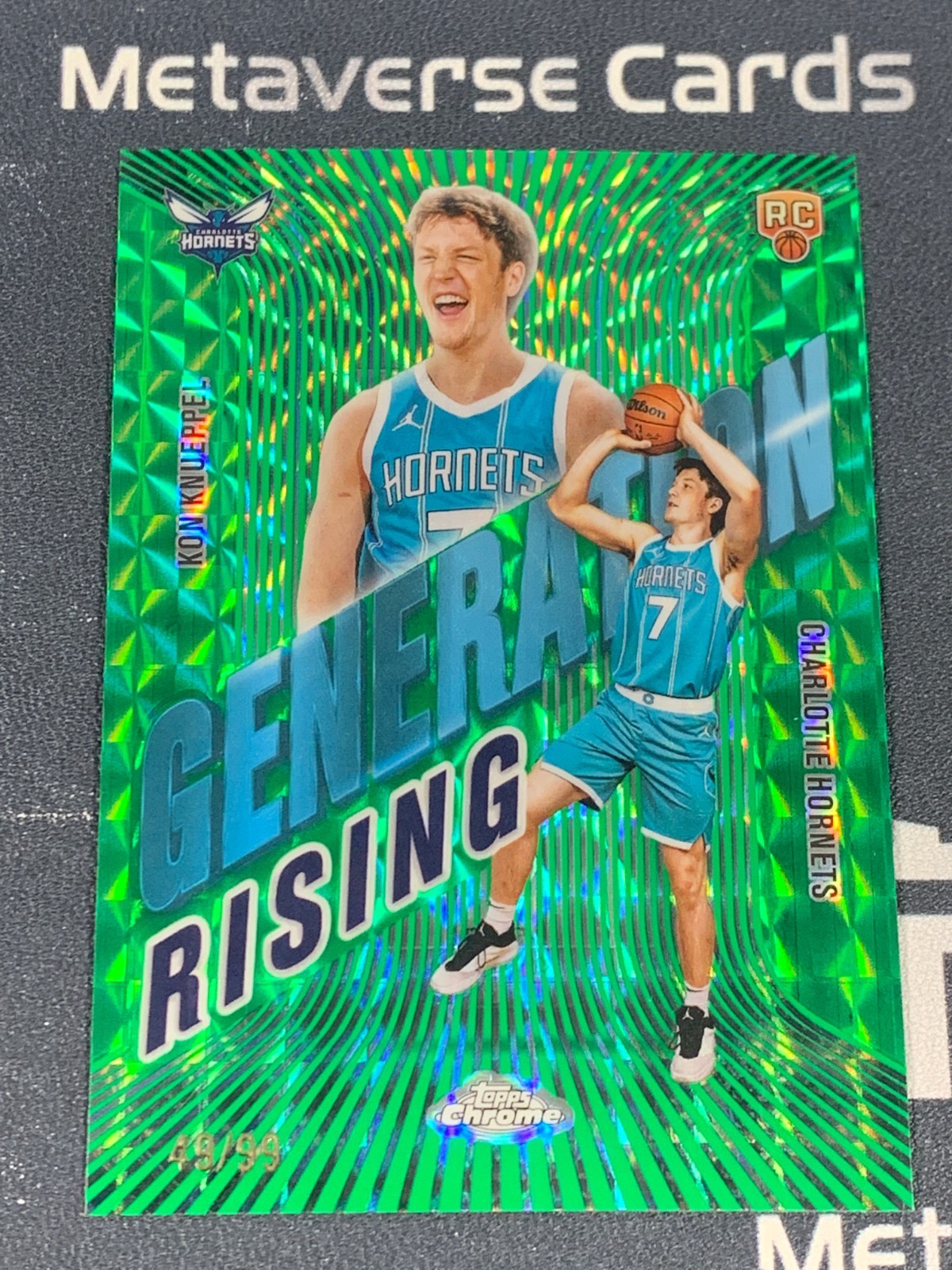 2025-26 Topps Chrome Kon Knueppel Generation Rising Rookie Green Geometric /99