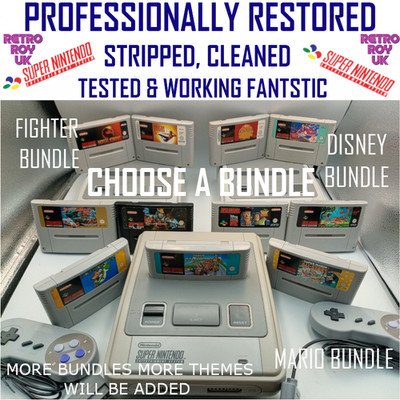 SNES Super Nintendo Konsole & Spiele Konvolut restauriert ausgezogen & gereinigt