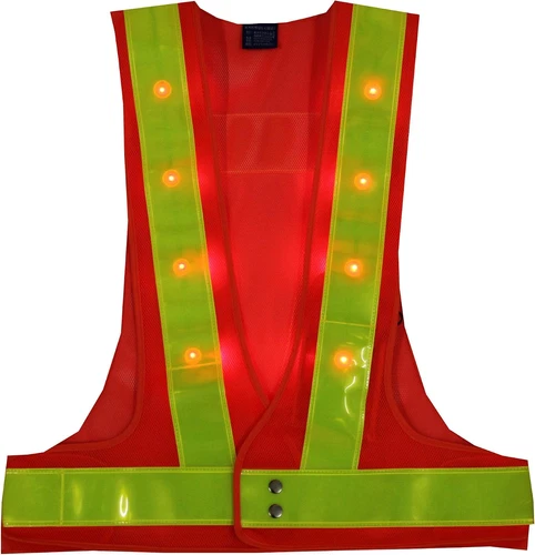 16 LED Light up Reflective Safety Vest - High Visibility Warning Vest image 11