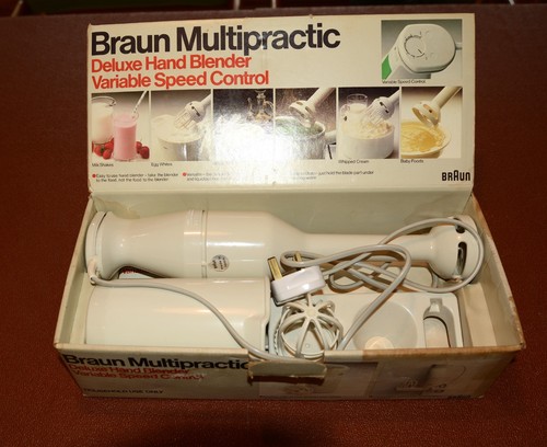 Vintage BRAUN MULTIPRACTIC MR72 Deluxe Hand Blender Variable Speed Boxed WORKING