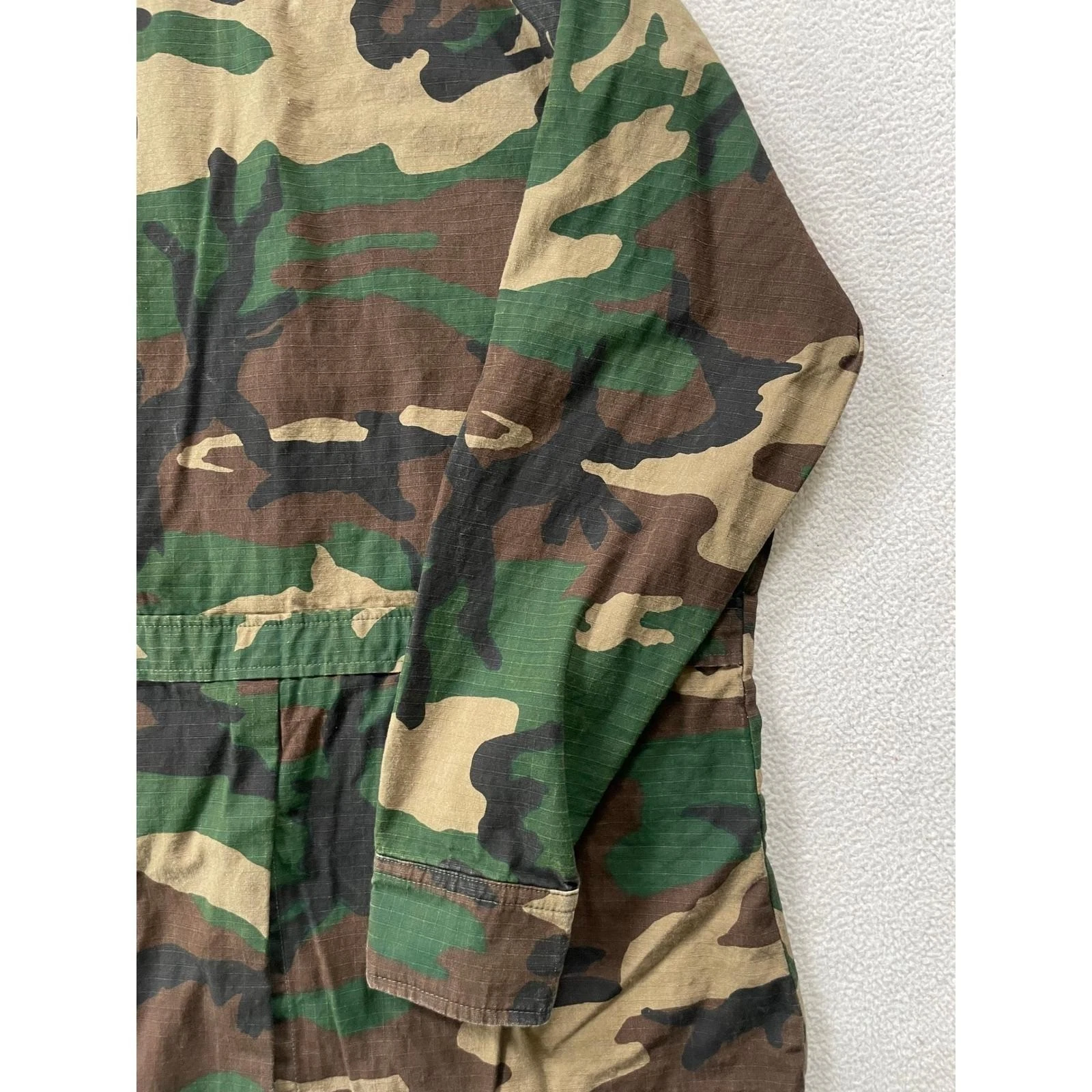 70s USA Champion's Choice Mens Large Utility Jacket Woodland Camo Ripstop Cotton - product detail image 6