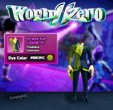 World Zero Costume - Striped Suit #B8C81C (Yellow)