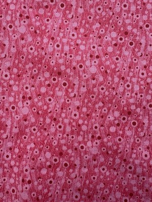 Vtg Pink Red Splatter Cotton Sewing Fabric Over 7 Yards x 22  Folded Circles