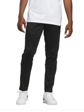 Adidas Mens Track Pants Black Tricot Pockets Moisture Wicking Elastic Waist