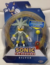 Sonic The Hedgehog SILVER With Checkpoint 4" Action Figure JAKKS NEW 🎄🎄🎄