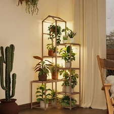 Tall Corner Plant Stands with Grow Lights Indoor Outdoor Plant Shelves