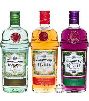 Tanqueray Set: Flor de Sevilla, Rangpur & Royale Distilled Gin/41,3% Vol./3x0,7L