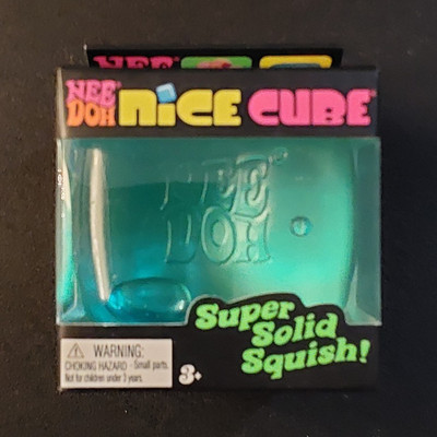 NeeDoh Nice Cube Green Squishy Sensory Fidget Toy Super Solid Squish New In Box