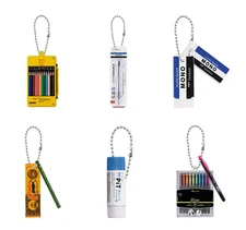 Tombow Pencil Miniature Charm Keychain Figure Set of 6 Gashapon