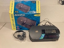 Audiovox Alarm Clock Digital Radio Black CD-112 AM/FM Display Cord wake to cd