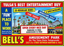 Vintage Bell's Amusement Park Ad Magnet - Tulsa Oklahoma