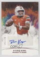 2022 Panini Chronicles Draft Picks Origins Rookie Red /149 D'Eriq King Auto nd3