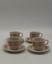 Poole England Summer Glory Cups & Saucers Set of 4 Floral Design - Z#9012