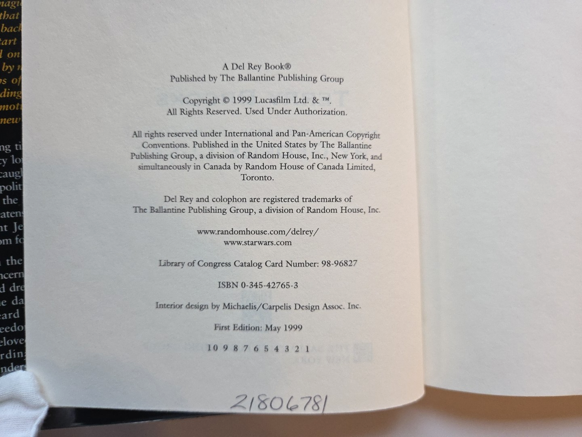Star Wars Episode 1 The Phantom Menace Terry Brooks 1999 First