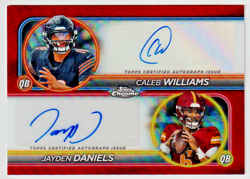 2024 Topps Chrome - Jayden Daniels/Caleb Williams (RC) Dual Auto RED 5/5 BOOKEND