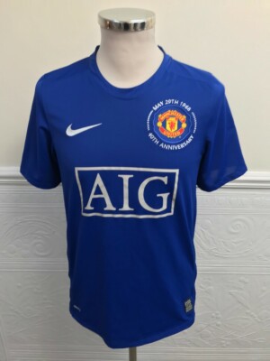 Nike Manchester United Third 3rd Kit 2008-2009 Blue Shirt Jersey