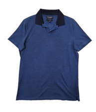 Banana Republic Luxury Touch Polo Tennis Golf Shirt Men's M Medium Blue EUC LN