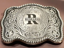 Engraved Belt Buckle Custom Personalized Monogrammed Western Buckle