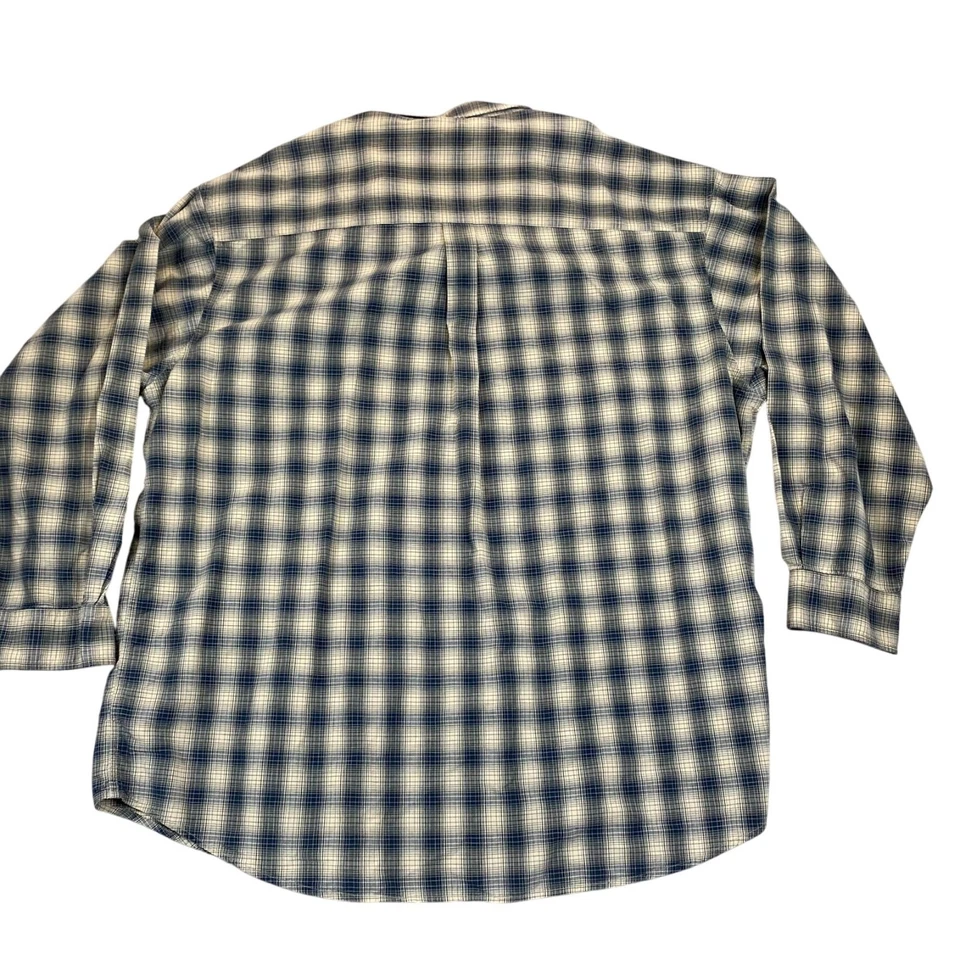 Haggar Mens Plaid Button-Down Shirts 3XLT 100% Cotton Blue & Green Lot Of 2 - Image 4 of 4