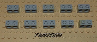 Lego Technik Technic 10 Lochbalken 1x2 hellgrau #32000 (Beispielfoto)