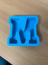 Silicone Resin Letter Mold 3D for Epoxy Resin Art Large M Blue 6 inch